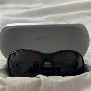 Oakley Sparkly Dark Brown Frame Sunglasses with White Case